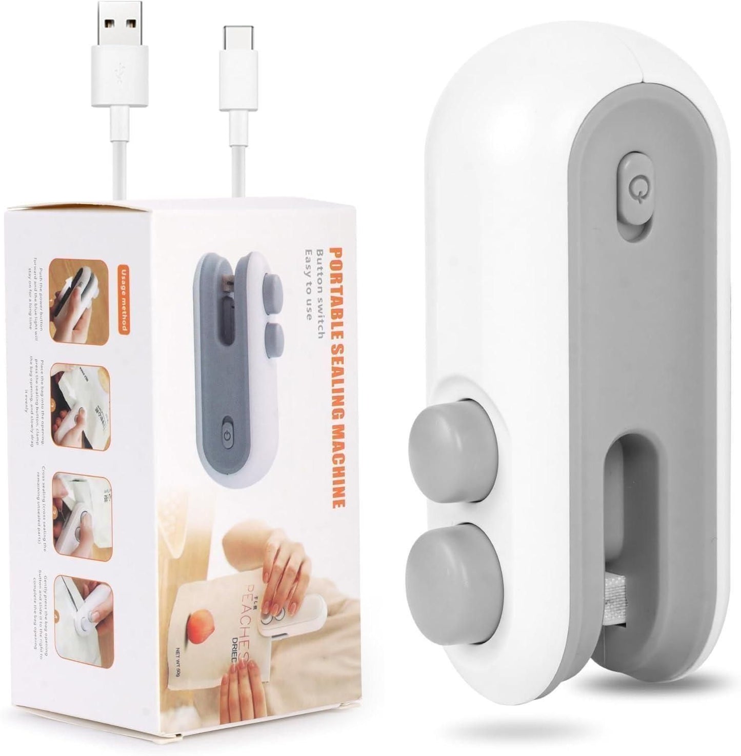 Portable Mini 2 in 1 USB Rechargeable Sealer