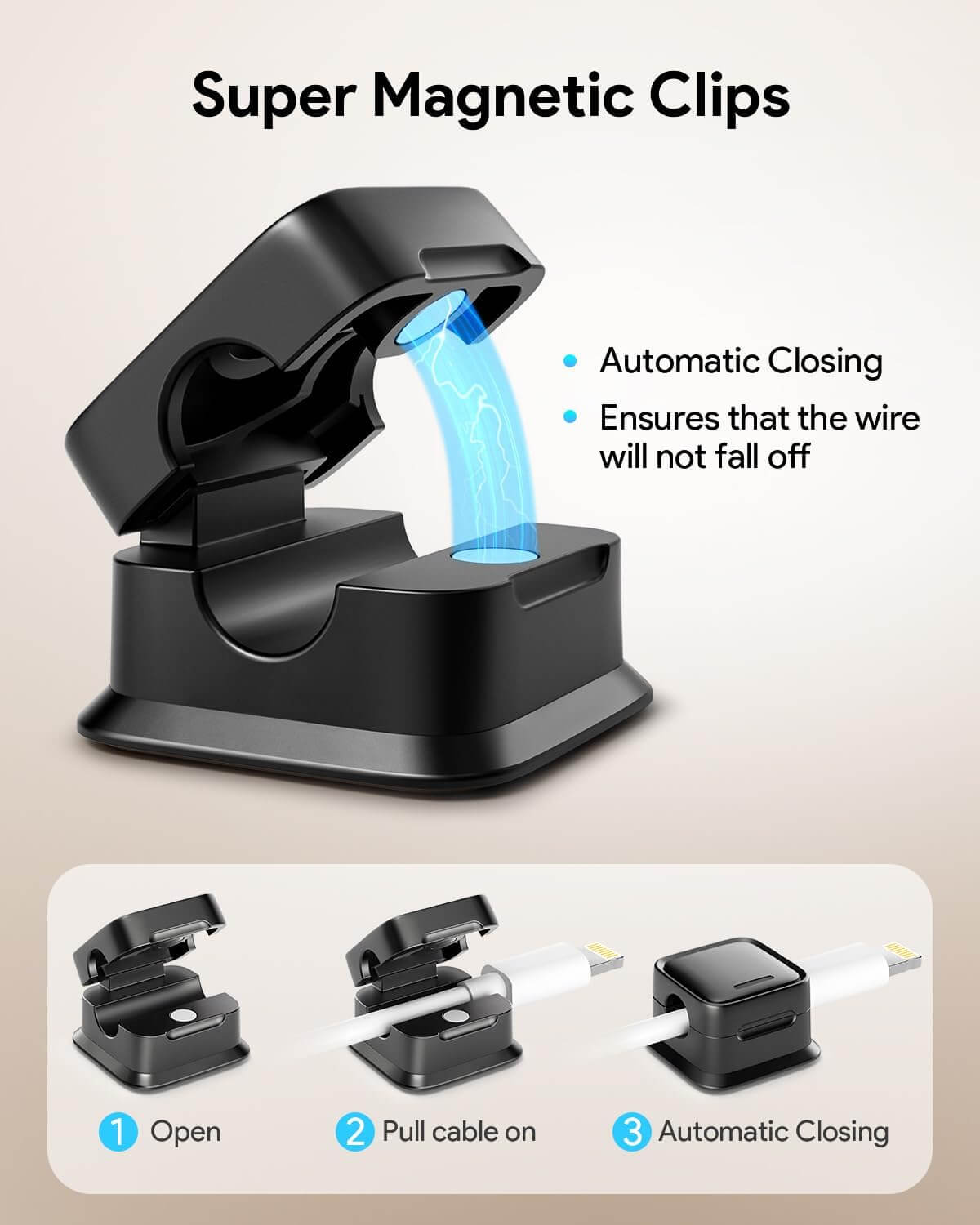 Magnetic Cable Organizer (Pack of 6 Pieces)
