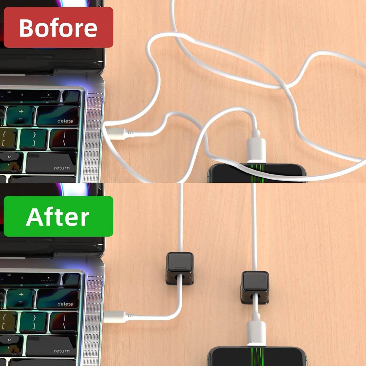 Magnetic Cable Organizer (Pack of 6 Pieces)