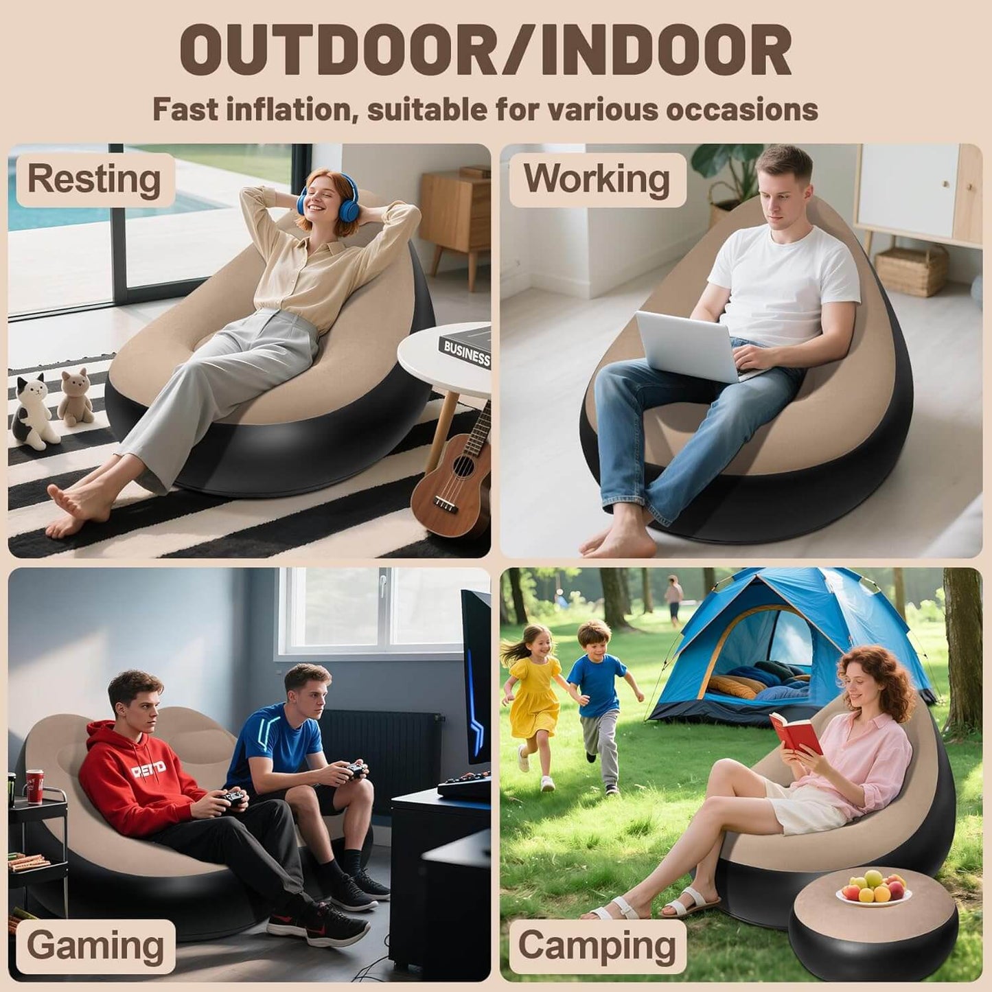 2 in 1 Inflatable Sofa