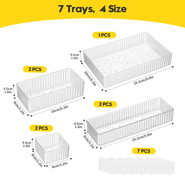 7 Pcs Makeup Organizer Set