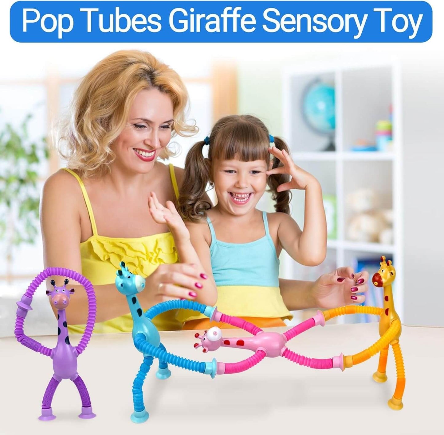LED Giraffe Telescopic Suction Cup Toy