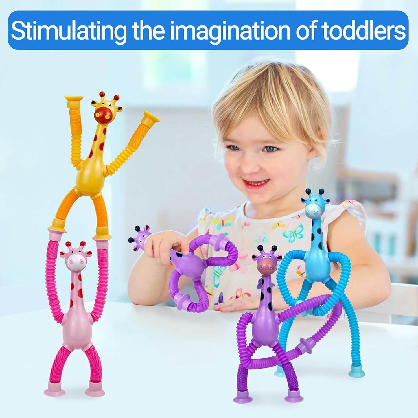 LED Giraffe Telescopic Suction Cup Toy