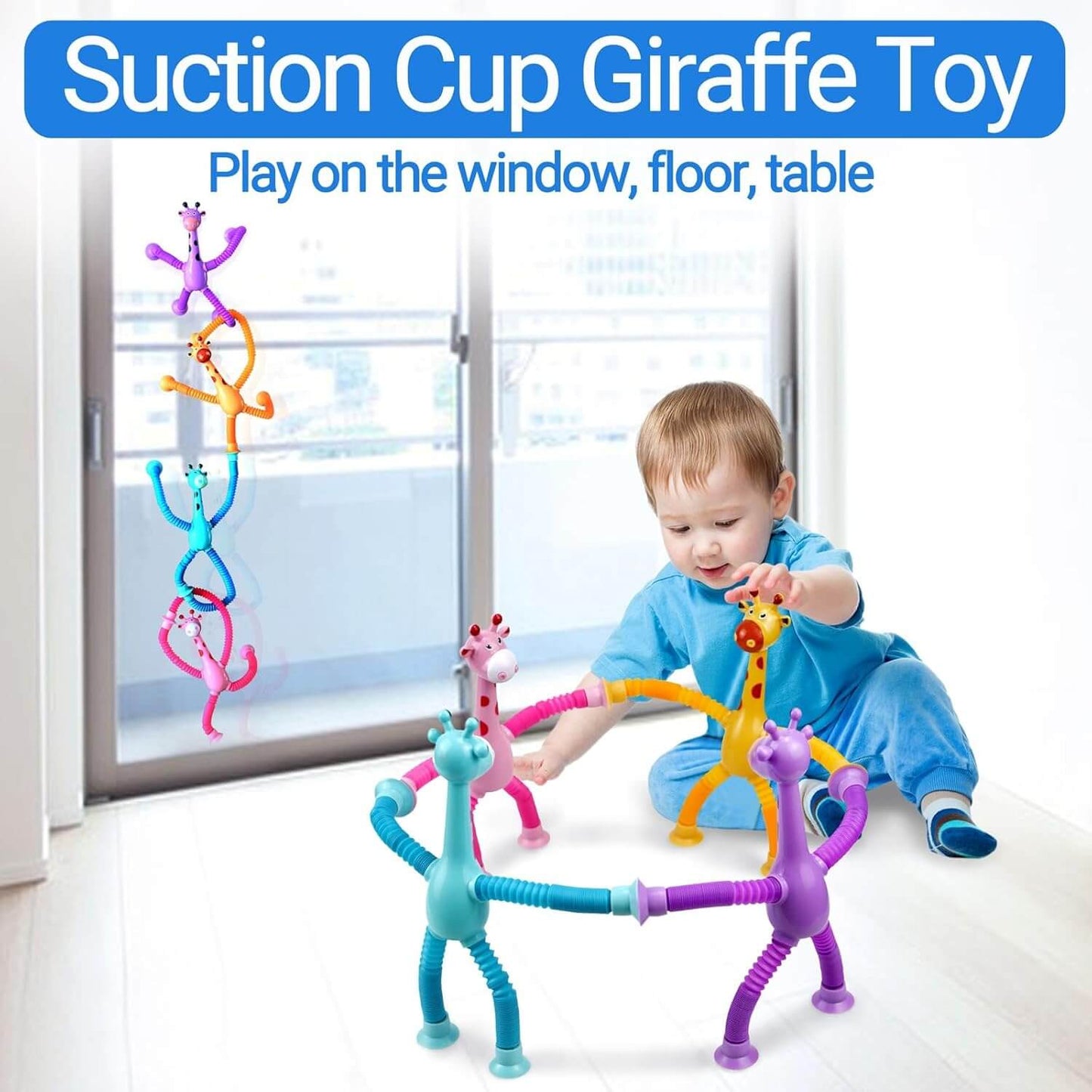 LED Giraffe Telescopic Suction Cup Toy