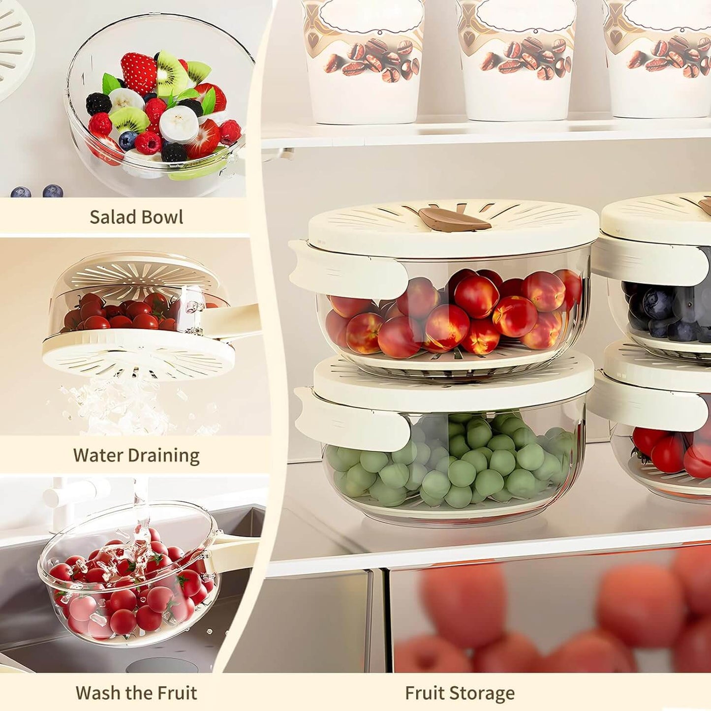 Multifunctional Fruit and Vegetable Washing Bowl