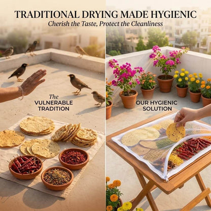 Papad Drying Cloth with Net & Zip