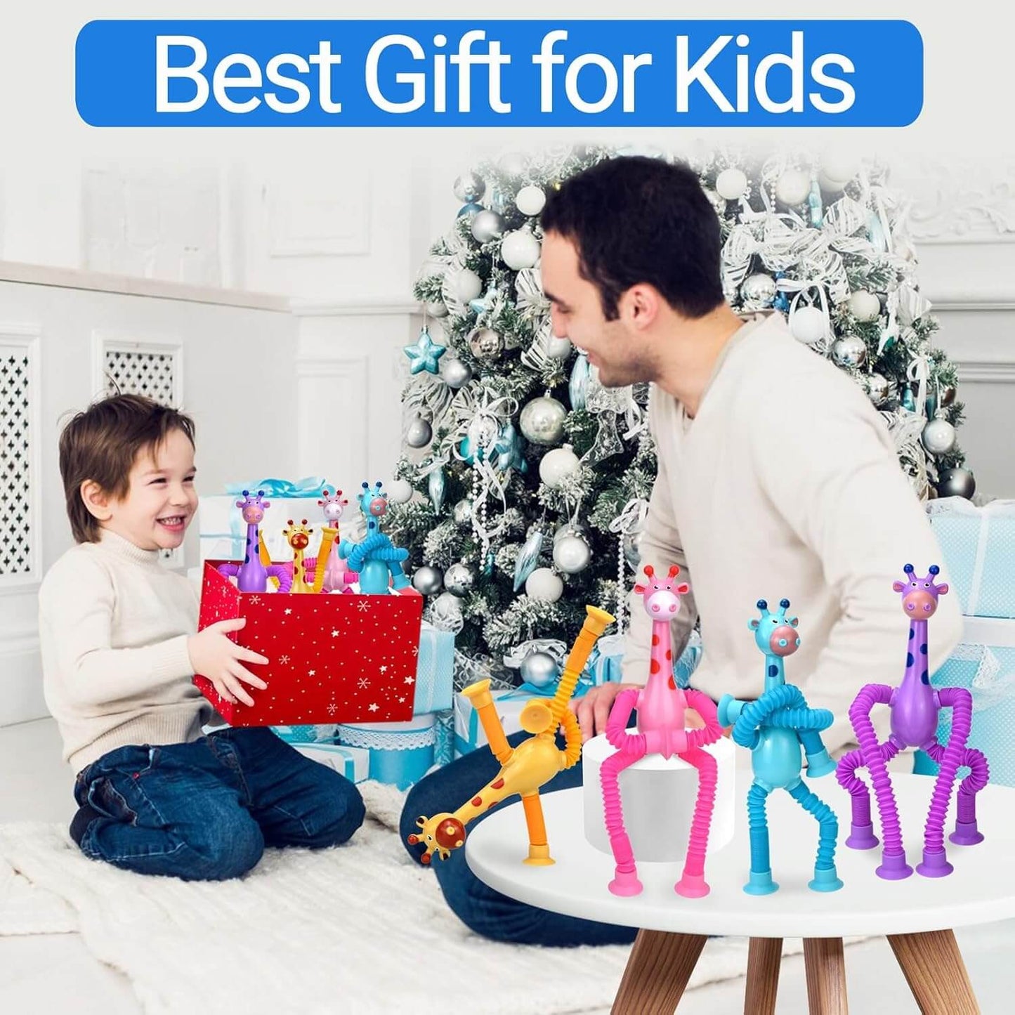 LED Giraffe Telescopic Suction Cup Toy