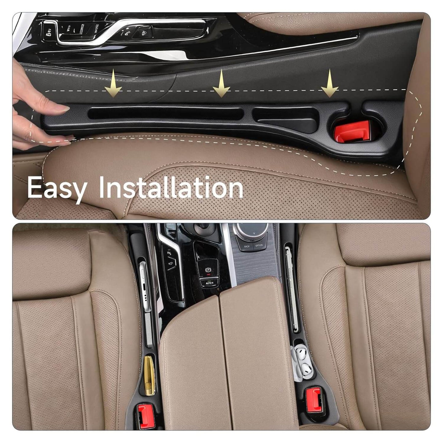 Car Seat Gap Filler (2-Pack Organizer)