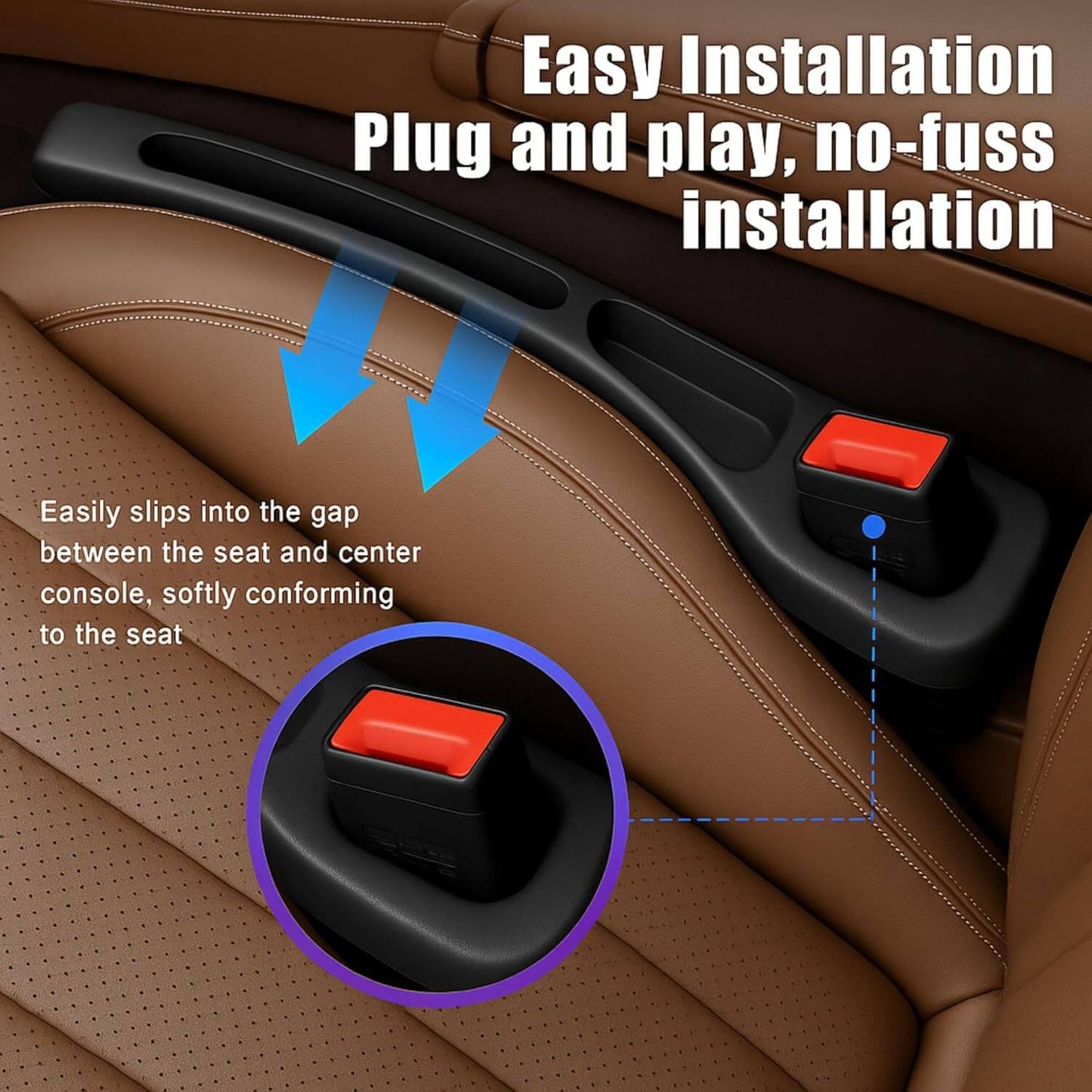 Car Seat Gap Filler (2-Pack Organizer)