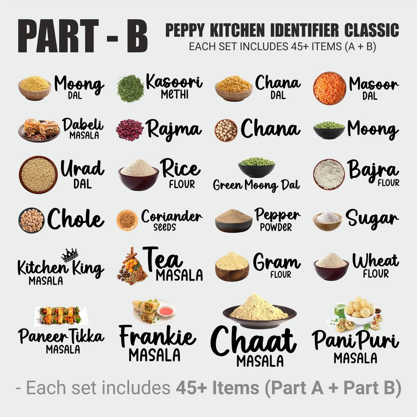 3D Indian Spices Stickers (Pack of 60 Stickers)