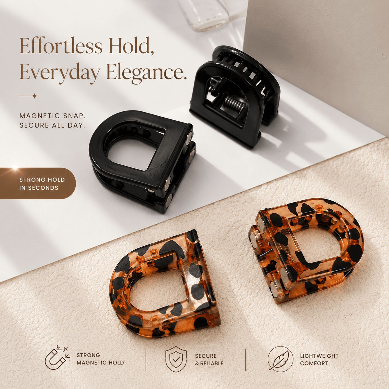 Veloura™ Magnetic Claw Clip (Pack Of 4)