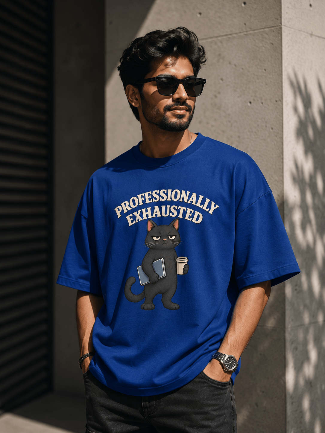PROFESSIONALLY EXHAUSTED Unisex Oversized Premium T-Shirt