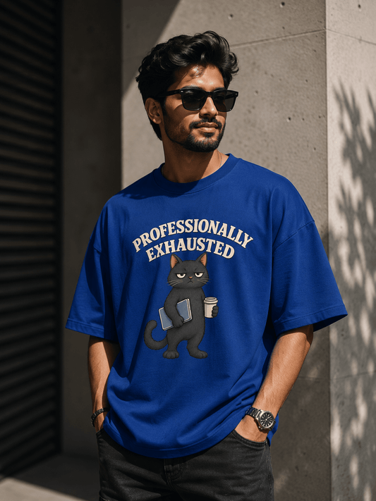 PROFESSIONALLY EXHAUSTED Unisex Oversized Premium T-Shirt