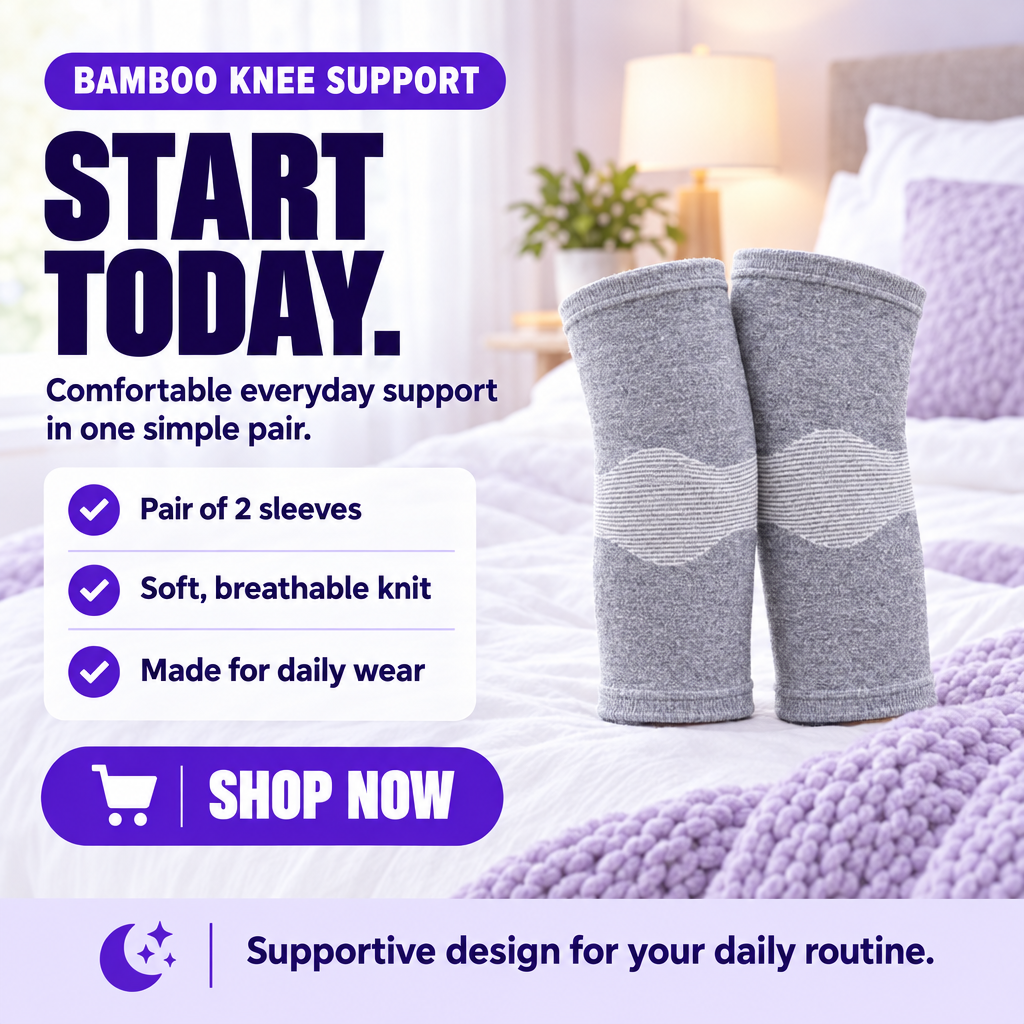 Bamboo Knee Support – Grey Compression Sleeve (Pack of 2)