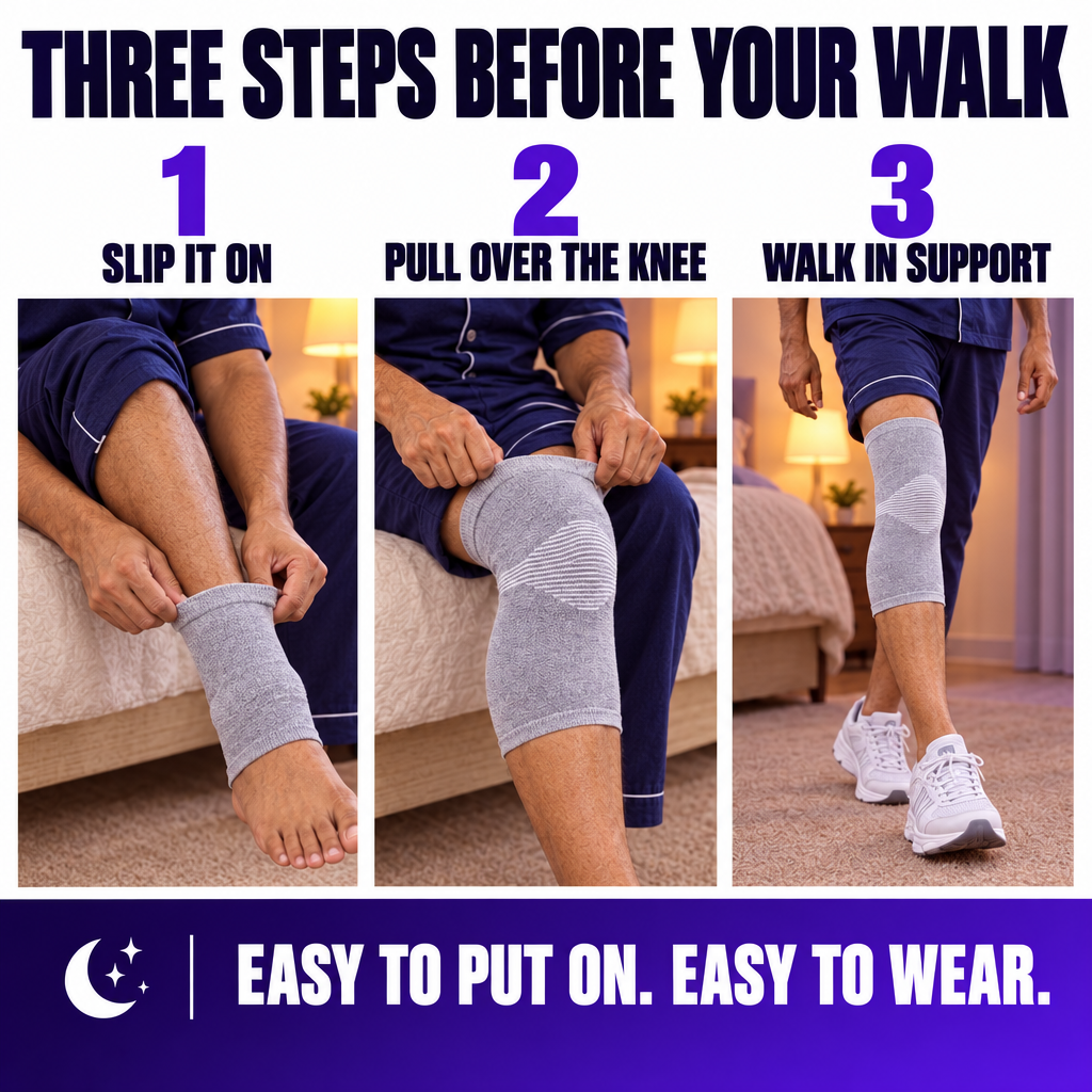 Bamboo Knee Support – Grey Compression Sleeve (Pack of 2)