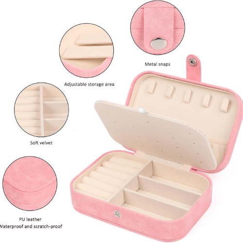 Portable Double Layer Synthetic Leather Jewellery Box