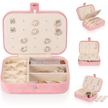 Portable Double Layer Synthetic Leather Jewellery Box