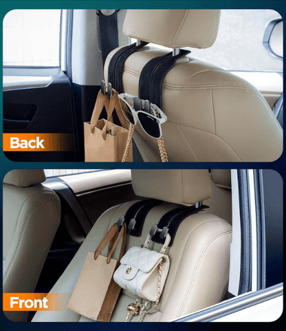 Premium Leather Car Seat Hooks (Pack of 2)