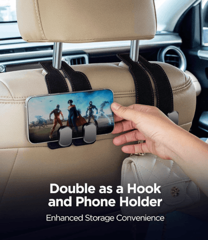 Premium Leather Car Seat Hooks (Pack of 2)