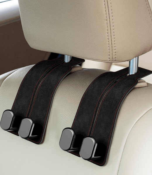 Premium Leather Car Seat Hooks (Pack of 2)